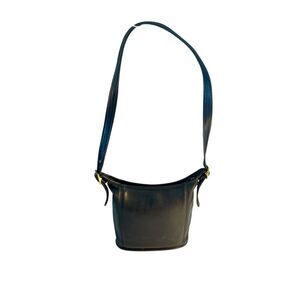 Coach Vintage Slim Duffle Black Leather Crossbody Shoulder Bag
